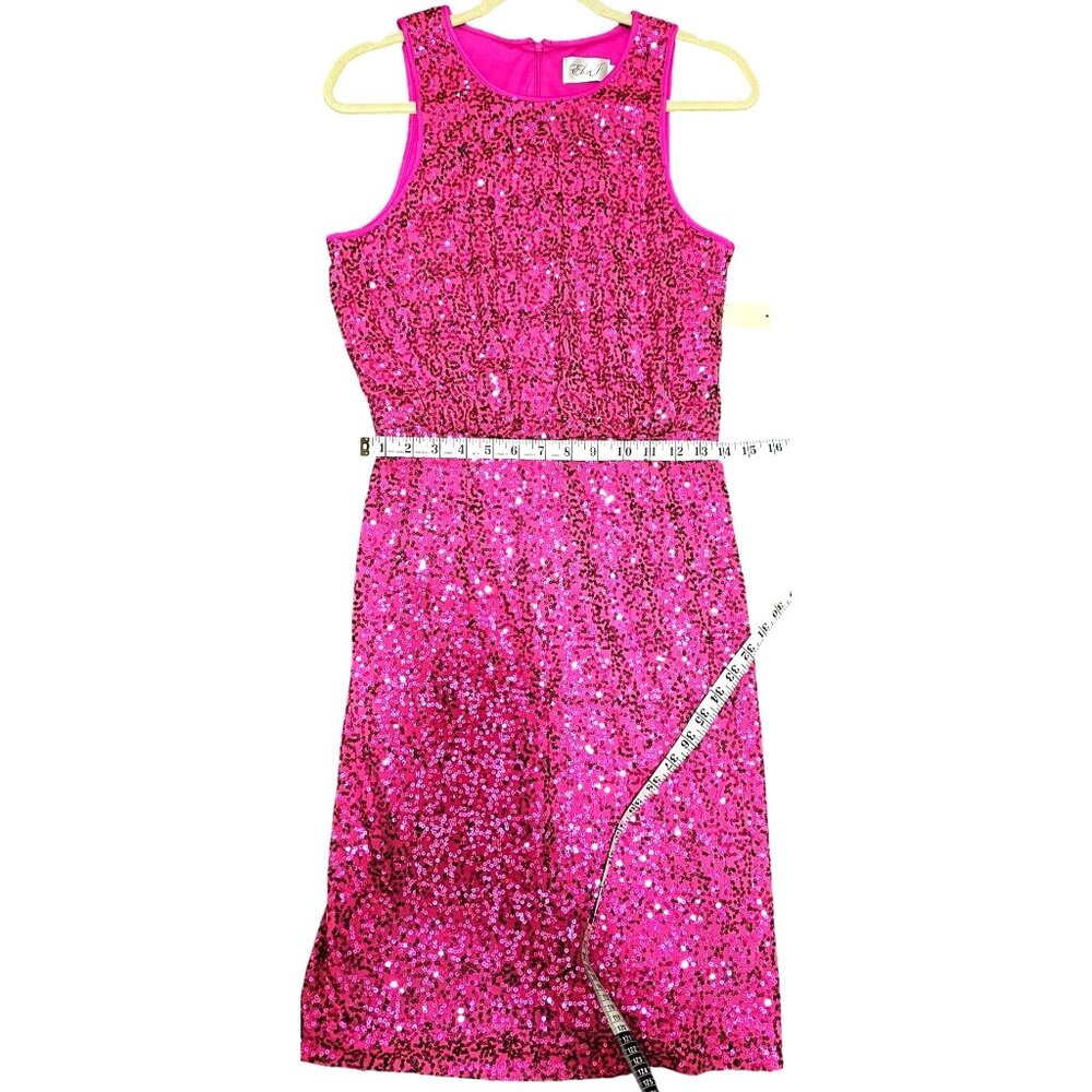 Eliza J Pink Sequin Sleeveless Sheath Dress Size 10 - Picture 12 of 13
